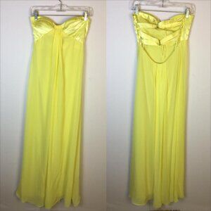 Adrianna Papell Hailey Strapless Maxi Dress Size 5/6 Womans Yellow Empire Waist